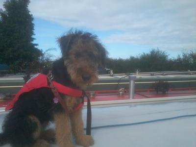 Beryl on her boat..